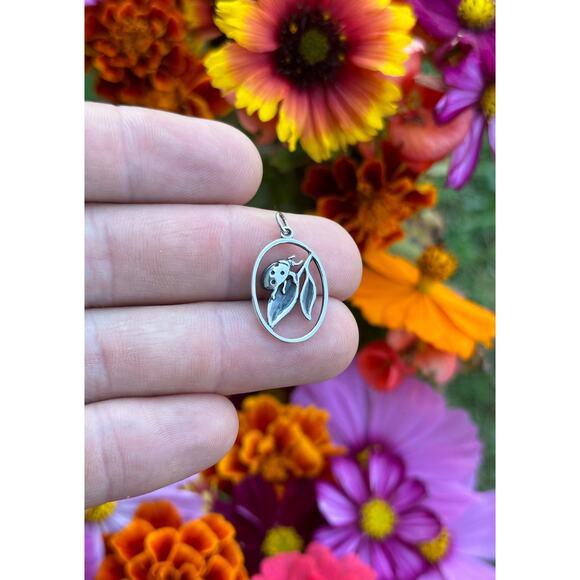 Sterling Silver Ladybug on a Leaf Charm - Picture 2 of 5